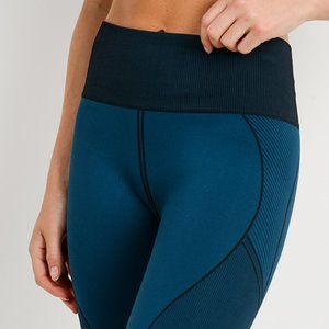 Highwaist Multi-Patterned Seamless Teal Blue Black Leggings S, M, L